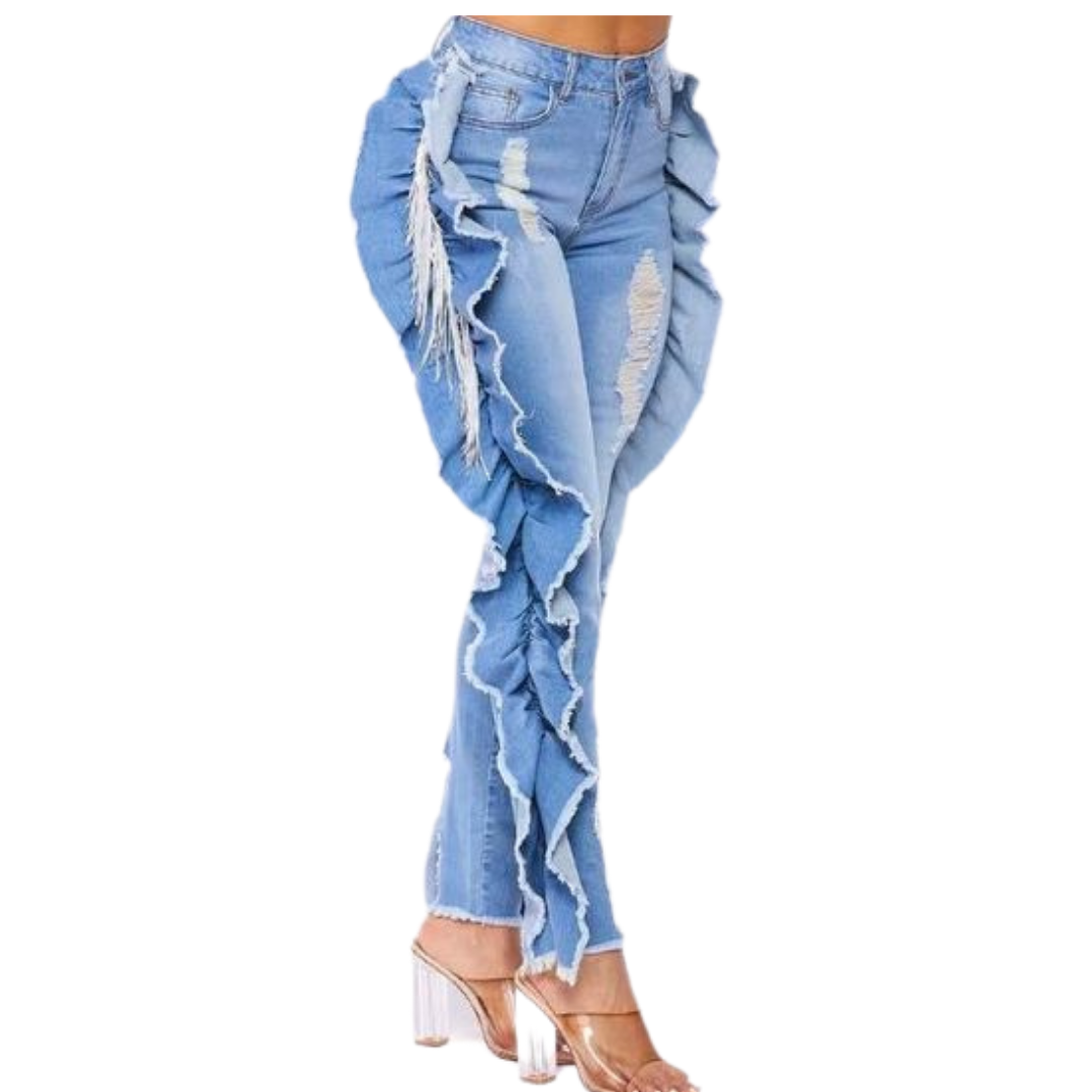 Don’t Ruffle My Feathers Denim Pants