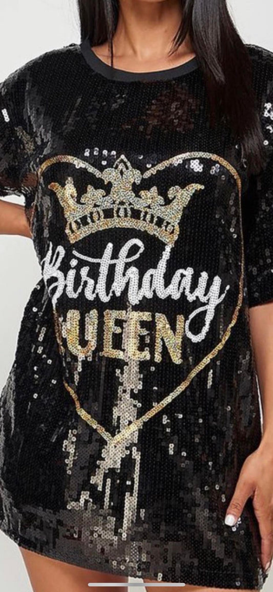 Birthday Queen Shirt Dress