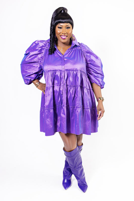 Purple Royalty Shirt Dress