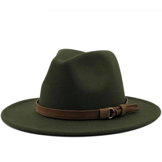 Brown Strap Fedora Hat