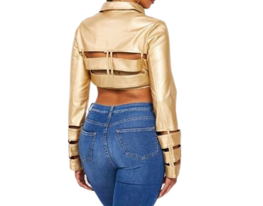 Solid Gold Crop Jacket