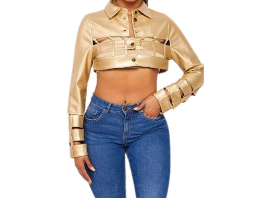 Solid Gold Crop Jacket