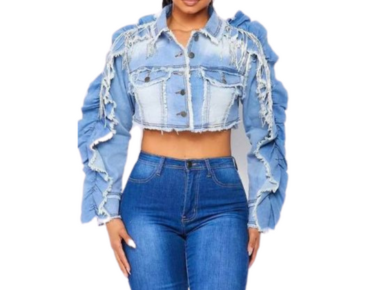 Don’t Ruffle My Feathers Medium Denim Jacket