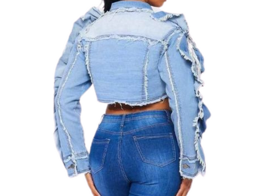 Don’t Ruffle My Feathers Medium Denim Jacket