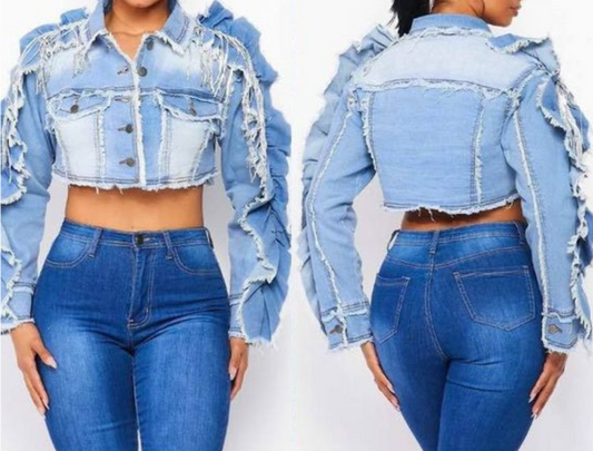 Don't Ruffle My Feathers Denim Jacket